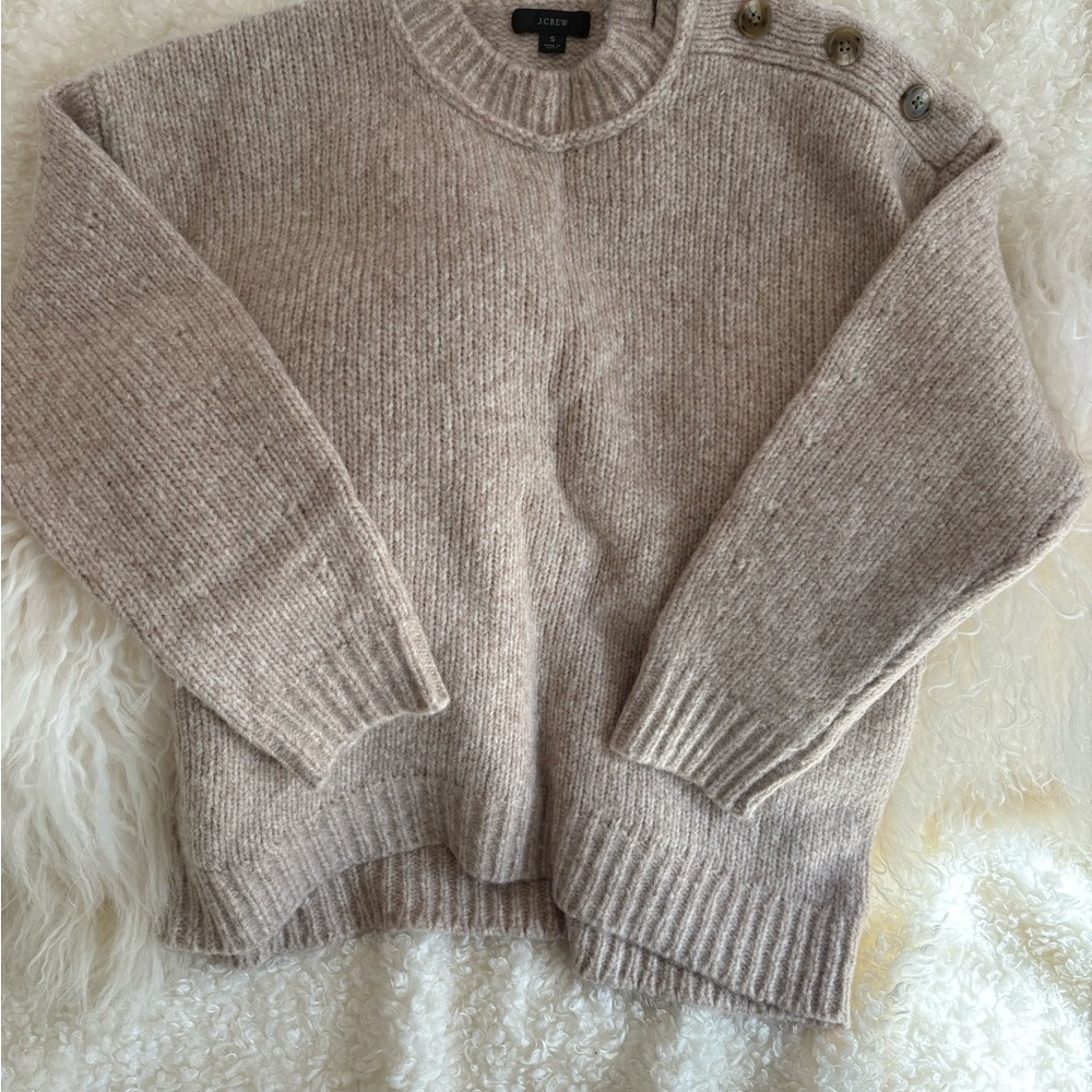 J. Crew Beige Sweater with Button Detail